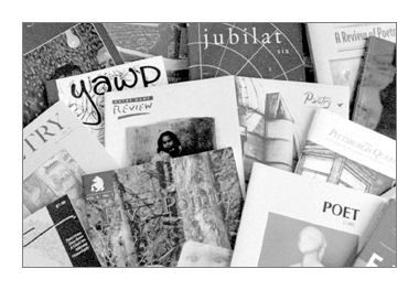 Photo of poetry journals.